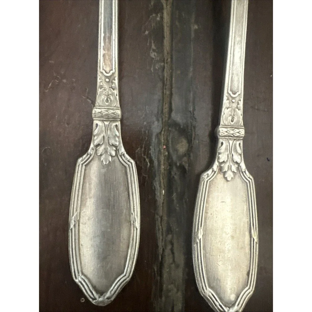 6 Antique Silverplate French Silverplate Dinner Forks Metal Blanc 84